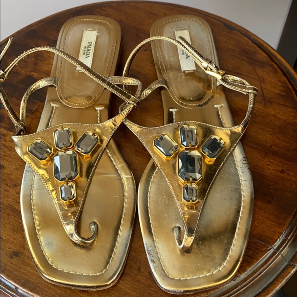 Prada jeweled sandals
